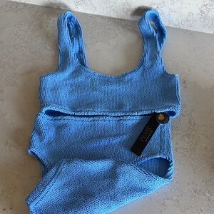 Victoria's Secret Blue Textured Swimwear